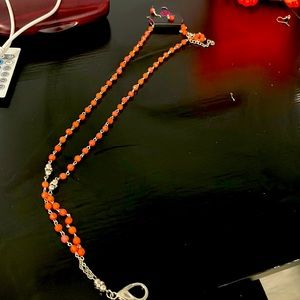 Pink necklace and matching earrings